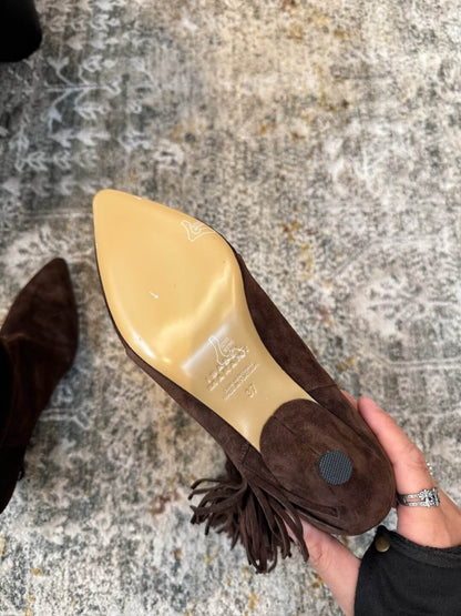 dark brown suede booties by Isabel Marant - Styledbyblazz