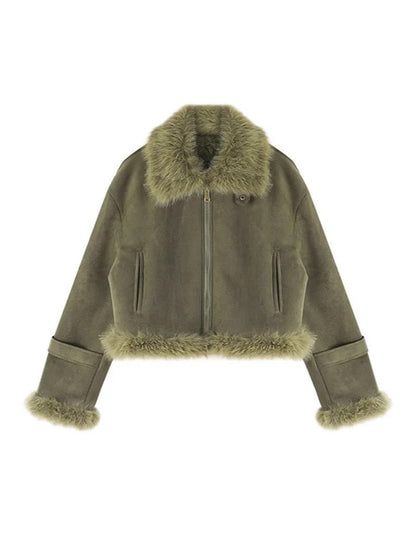Faux Fur Patchwork Women Thicken Jacket - Styledbyblazz