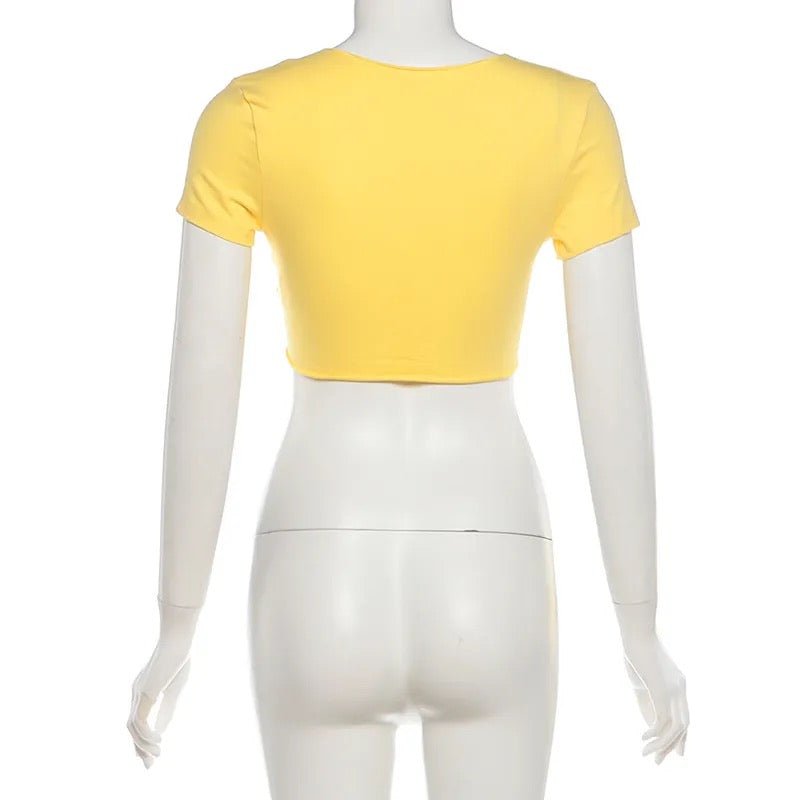 Hottie Letter Print t-Shirts Women v-Neck - Styledbyblazz