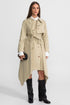 LONG TRENCH COAT WITH TIE BELT - Styledbyblazz