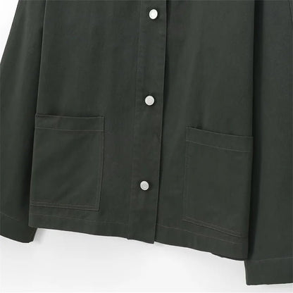 Loose Contrast Color Lapel Long-sleeved Jacket - Styledbyblazz