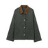 Loose Contrast Color Lapel Long-sleeved Jacket - Styledbyblazz