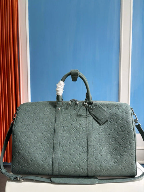 Louis Vuitton Abbesses Louis Vuitton LV Keepall 50 green leather new Dark green - Styledbyblazz