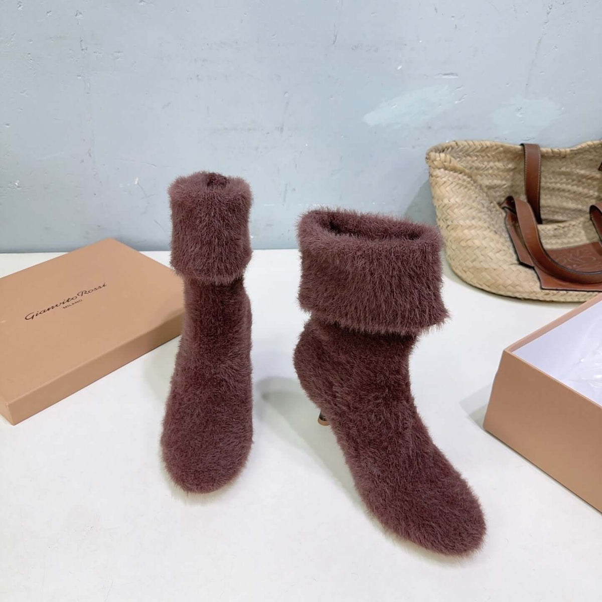 Pre-owned Gianvito Rossi Knitted Ankle Boots - Styledbyblazz