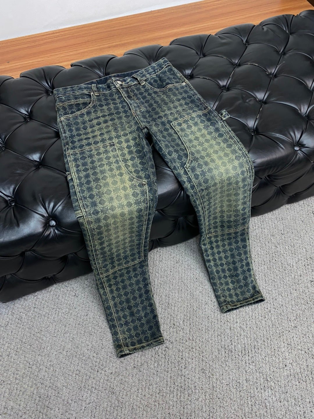 Quad Jacquard Carpenter Jeans - Styledbyblazz