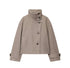 Ramona pea coat Jacket with Stand Collar - Styledbyblazz