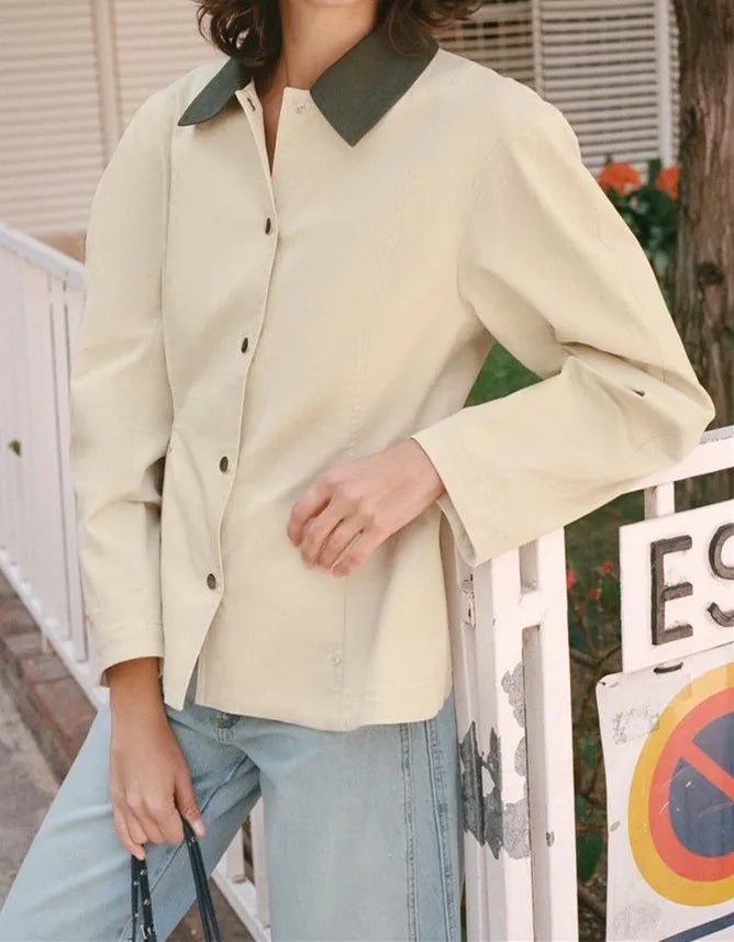 Versatile Color Block Collar Jacket Coat - Styledbyblazz