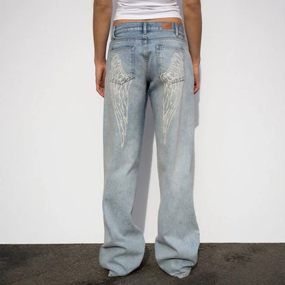 Washed High Waist Wide Leg Denim Jeans - Styledbyblazz