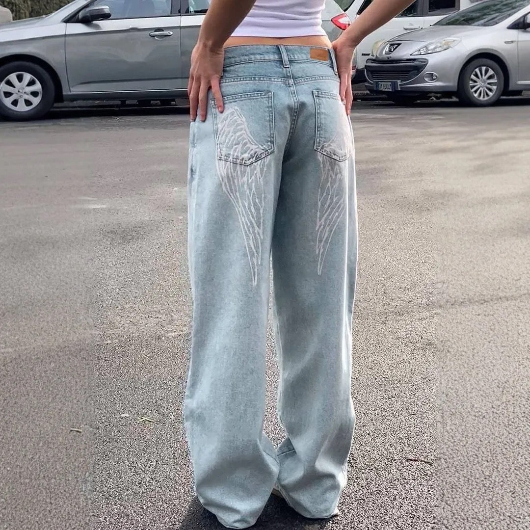 Washed High Waist Wide Leg Denim Jeans - Styledbyblazz